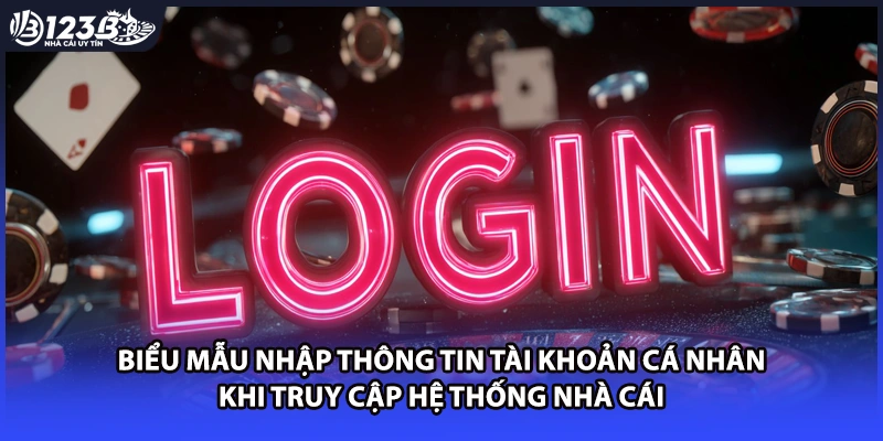 Biểu mẫu nhập thông tin tài khoản cá nhân khi truy cập hệ thống nhà cái